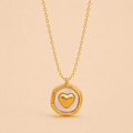 Collar de corazon bañado en oro