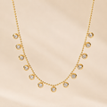 Collar con colgantes de zirconitas bañado en oro